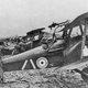 S.E.5a during WWI. A wartime censor has obscured aircraft serial numbers in the photo.